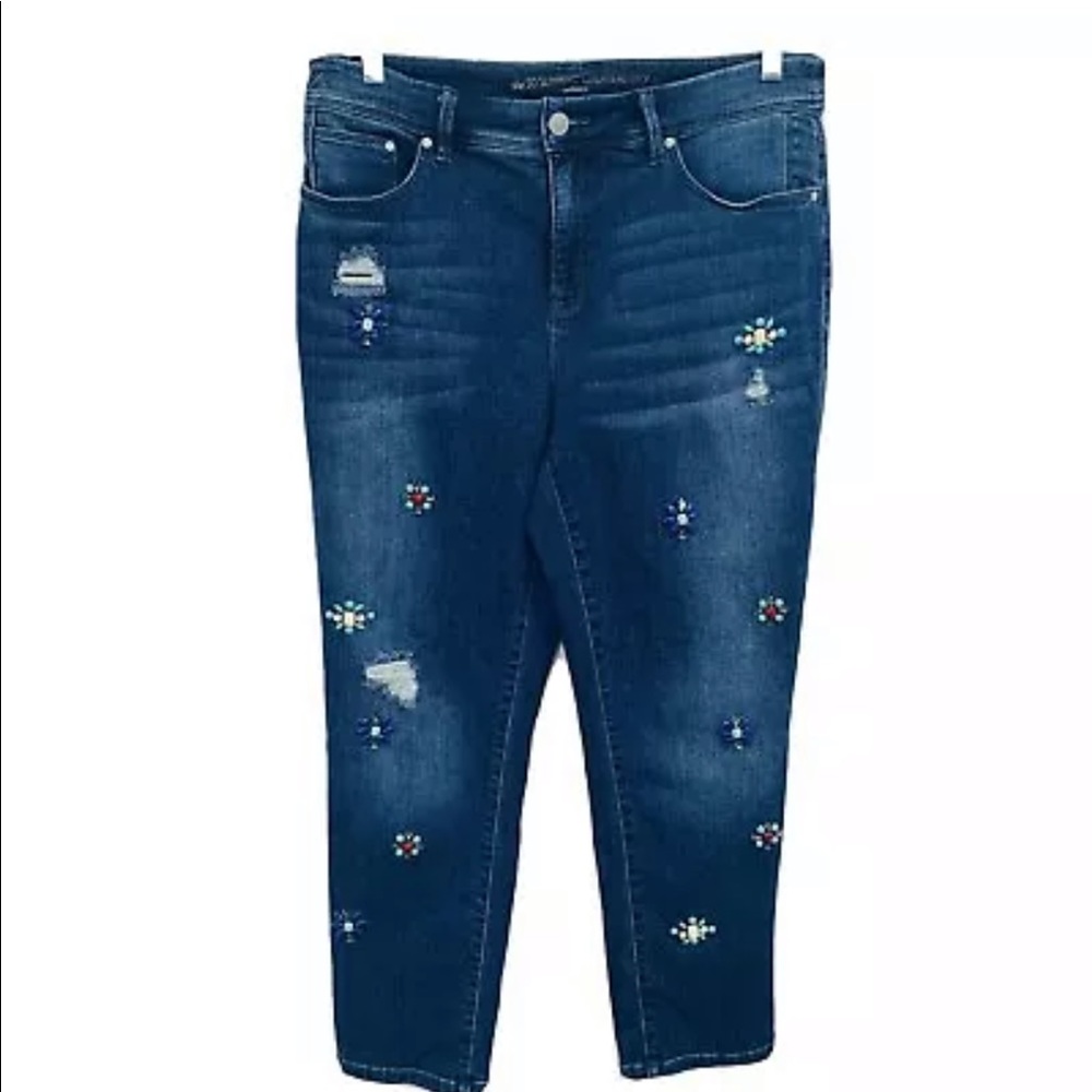 Chico's The So Slimming Girlfriend Crop Jeans Sz 8